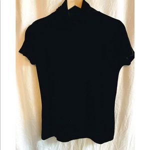 Vintage Talbots Velour Mock Neck Shortsleeved top